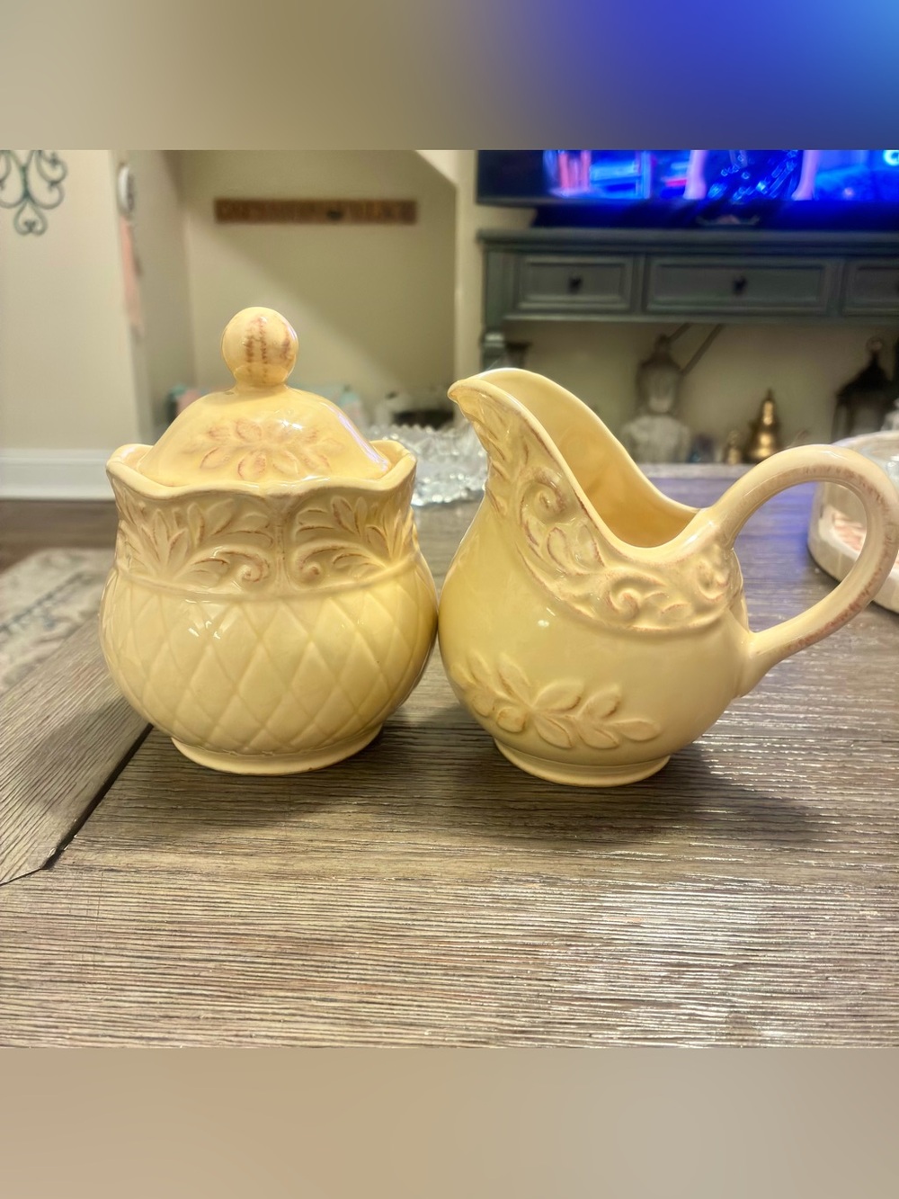 Yellow Cream and Sugar Bowl w/ matching Mug Set